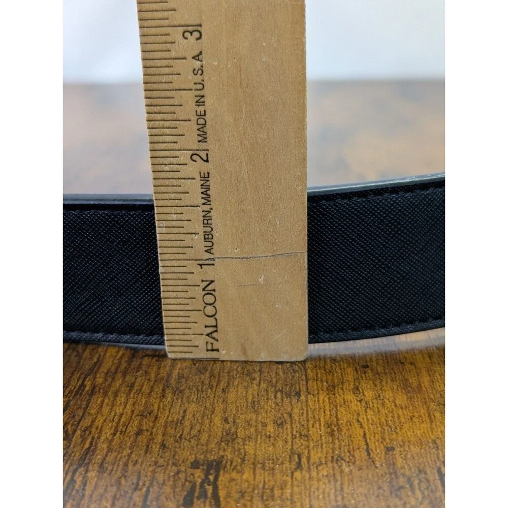 True Religion Men's Sage II Enamel Filled Horseshoe Belt Black/Gold, Size 40
